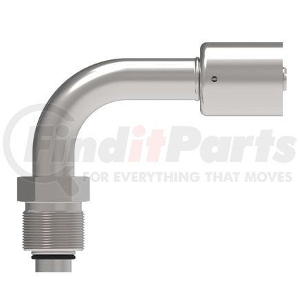 75706E-Z68 by WEATHERHEAD - Eaton Weatherhead 757 E Series Crimp Hose Fittings Bumped Tube O-Ring Male Swivel 90 Tube Elbow