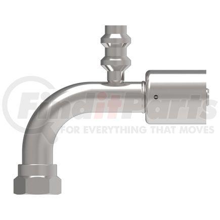 75712E-Z01 by WEATHERHEAD - Eaton Weatherhead 757 E Series Crimp Hose Fittings Bumped Tube O-Ring Female Swivel 90 Tube Elbow 2/R134a Service Port