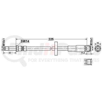 330454 by ATE BRAKE PRODUCTS - ATE Original Rear Brake Hydraulic Hose for Porsche 330454