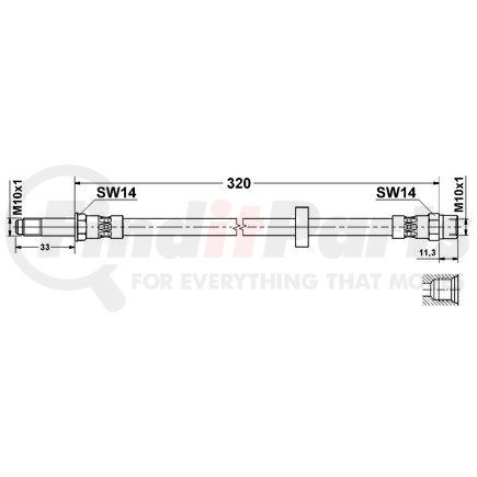 330621 by ATE BRAKE PRODUCTS - ATE Original Front Brake Hydraulic Hose for Volvo 330621