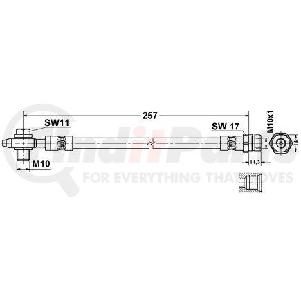 331167 by ATE BRAKE PRODUCTS - ATE Original Rear Brake Hydraulic Hose for Audi, Volkswagen 331167