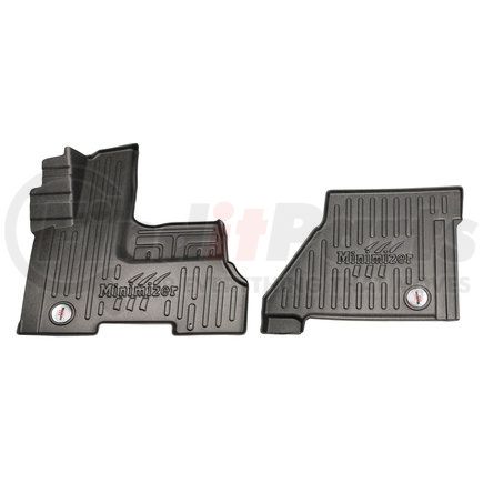 103556 by MINIMIZER - Floor Mats - Black, 2 Piece, Front Row, For International and Caterpillar