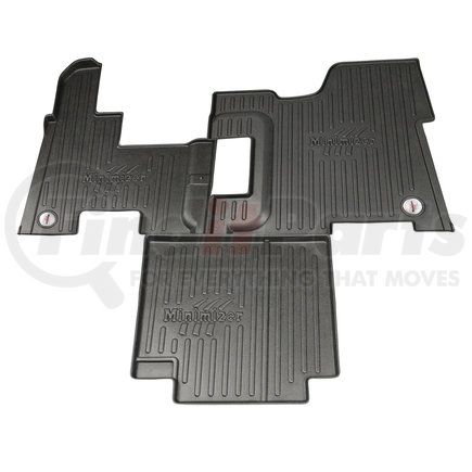 FKPB2B by MINIMIZER - Floor Mats - Black, 3 Piece, Manual Transmission, Front, Center Row, For Peterbilt