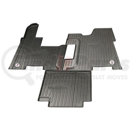 FKPB3B by MINIMIZER - Floor Mats - Black, 3 Piece, Manual Transmission, Front, Center Row, For Peterbilt