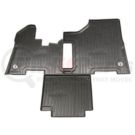 FKPB6B by MINIMIZER - Floor Mats - Black, 3 Piece, Front, Center Row, For Peterbilt