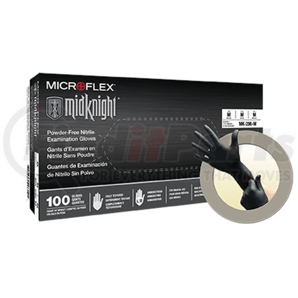 MFXMK296-L by ISN TOOL WEB - MidKnight™ Black Powder-Free Nitrile Examination Gloves, Size Large