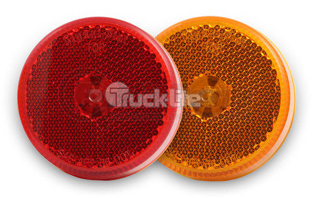 52-3 by TRUCK-LITE - Reflector - Round, Red, Reflector, 1 Screw/Nail/Rivet, Acrylic