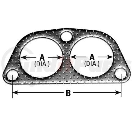 9253 by ANSA - Exhaust Pipe Flange Gasket - 3 Bolt Specialty Exhaust Gasket; 1-3/4 x 2" ID