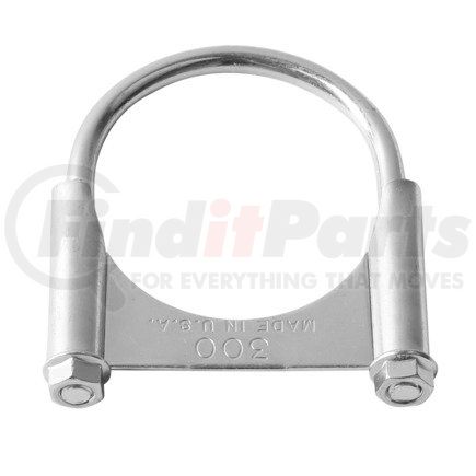 T300Z by ANSA - 3" Heavy Duty Guillotine U-Bolt Exhaust Clamp w/ Flange Nuts - Zinc Plated Steel