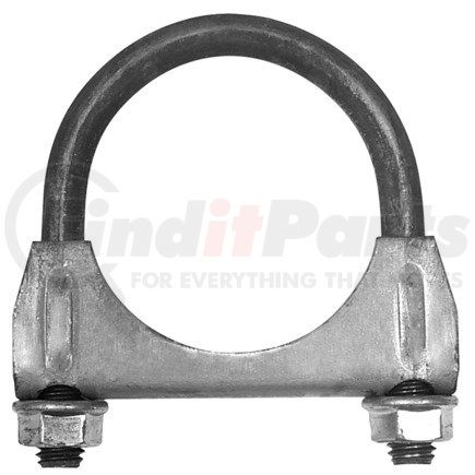 M218 by ANSA - 2.125" Style Heavy Duty 3/8" U-Bolt Exhaust Clamp with Flange Nuts - Mild Steel