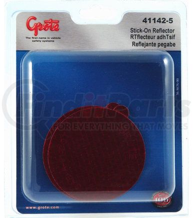 41142-5 by GROTE - Stick-On Tape Reflectors - Red, Multi Pack