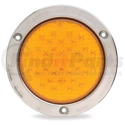 53523 by GROTE - SuperNova 4in. Full-Pattern LED Stop Tail Turn Light, Theft-Resistant Flange, 3 Pin, Rear Turn, Yellow