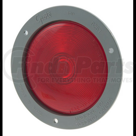 53612 by GROTE - 4" Economy Stop/Tail/Turn Lamp, Red w/ Gray, Theft-Resistant Flange