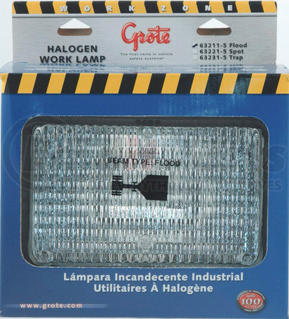 63211-5 by GROTE - 4" x 6" Rectangular Rubber Work Lamp, Flood, Retail Pack