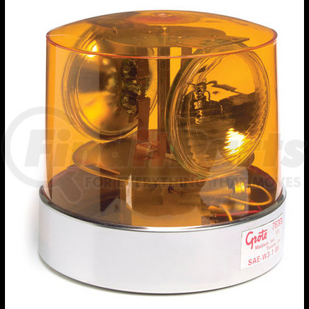 76333 by GROTE - Two Sealed-Beam Roto-Beacon, Yellow w/ Polycarbonate Lens