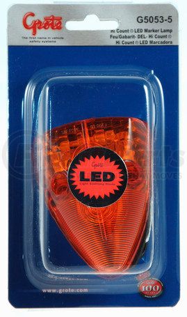 G5053-5 by GROTE - Hi Count® School Bus Wedge LED Marker Lights - Yellow