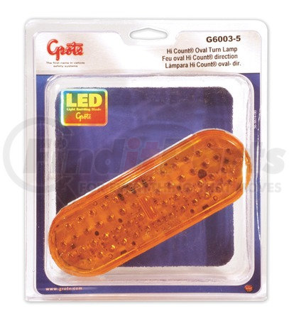 G6003-5 by GROTE - Hi Count Oval LED Stop / Tail / Turn Light - Front or Rear Turn, Yellow, Multi Pack