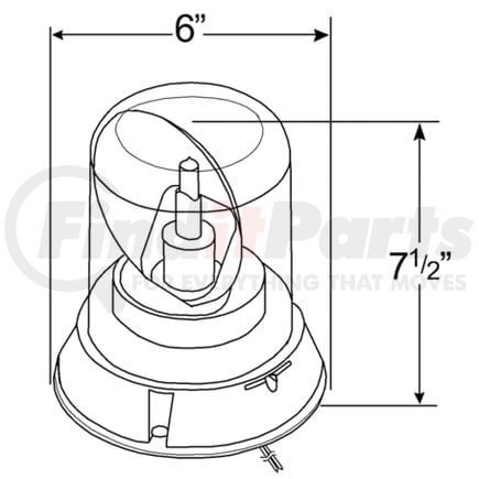 76043 by GROTE - Beacon Light - Amber, Rotating, Flush/Permanent Mount