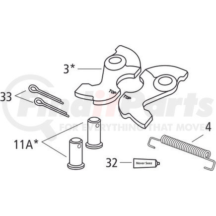 RK-63504 by SAF-HOLLAND - Fifth Wheel Trailer Hitch Mount Kit - Lock