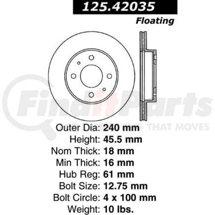 125.42035 by CENTRIC - Rotor
