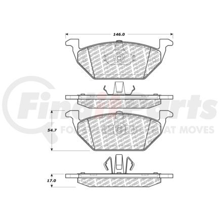 Centric 500.10550 Disc Brake Pad Set PQ PRO Disc Brake Pads