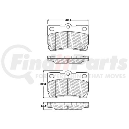 500.11130 by CENTRIC - PQ PRO Disc Brake Pads with Hardware