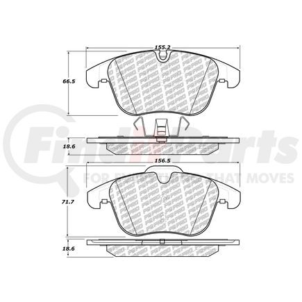 500.12410 by CENTRIC - PQ PRO Disc Brake Pads with Hardware