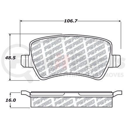 500.13071 by CENTRIC - PQ PRO Disc Brake Pads with Hardware