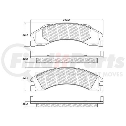 500.13290 by CENTRIC - PQ PRO Disc Brake Pads with Hardware