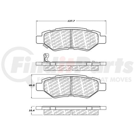 500.13370 by CENTRIC - PQ PRO Disc Brake Pads with Hardware