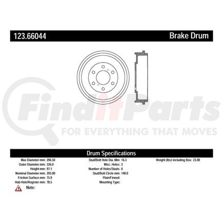 123.66041 by CENTRIC - Standard Brake Drum