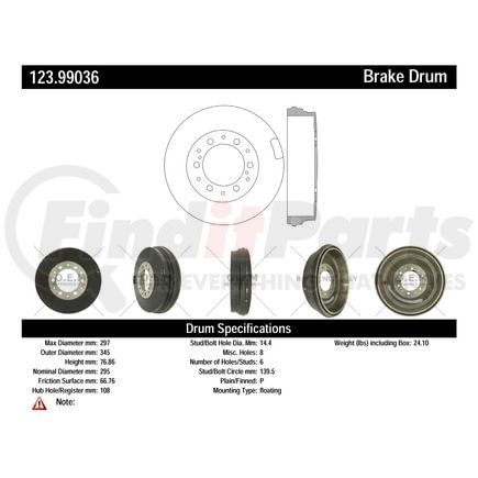 Centric 123.79006 Brake Drum Standard Brake Drum
