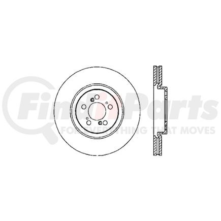 128.40044L by STOPTECH - Sport Cross Drilled Brake Rotor, Rear Left