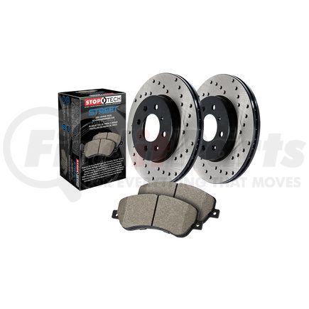 939.35033 by STOPTECH - StopTech Street Axle Pack; Drilled; Front Brake Kit
