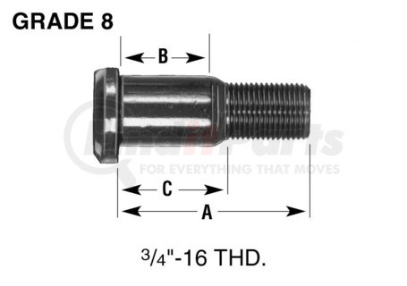 Leland W102 Brake Hardware Tech Tray HEADED STUD (SO)