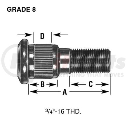 Leland W169 Brake Hardware Tech Tray HEADED STUD (SO)