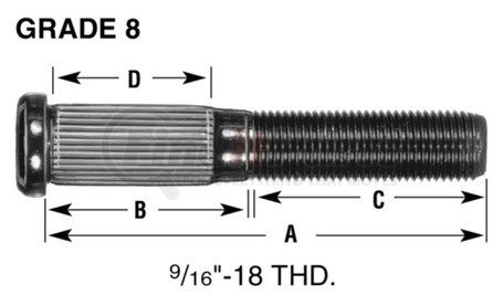 Leland W602 Brake Hardware Tech Tray HEADED STUD (SO)