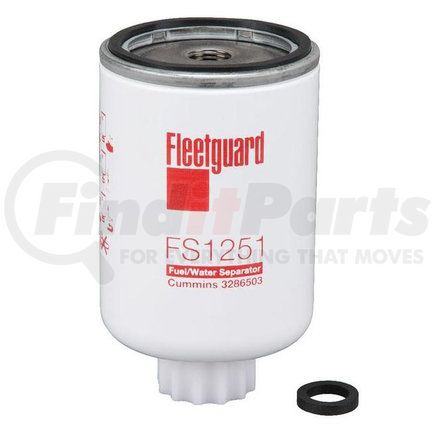 FS1251 by FLEETGUARD - Fuel Water Separator Filter - Spin-On