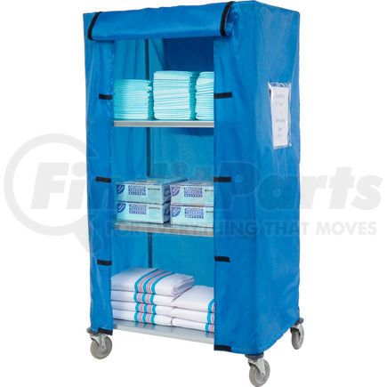 436938 by GLOBAL INDUSTRIAL - Nexel&#174; Galvanized Steel Linen Cart with Nylon Cover, 4 Shelves, 36"L x 24"W x 80"H