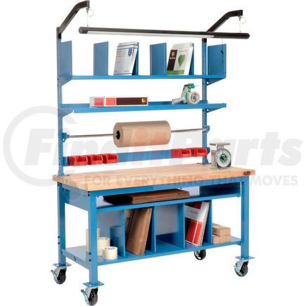 244183A by GLOBAL INDUSTRIAL - Global Industrial&#153; Complete Mobile Packing Workbench Maple Butcher Block Square Edge - 60 x 30