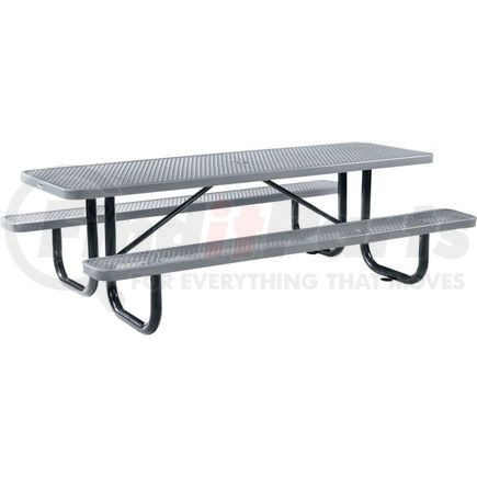 277153GY by GLOBAL INDUSTRIAL - Global Industrial&#153; 8 ft. Rectangular Outdoor Steel Picnic Table, Expanded Metal, Gray