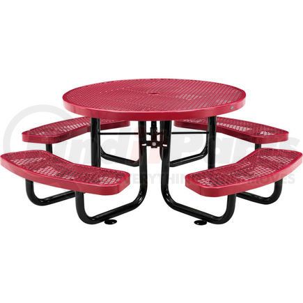 277150KRD by GLOBAL INDUSTRIAL - Global Industrial&#153; 46" Child's Round Outdoor Steel Picnic Table, Expanded Metal, Red