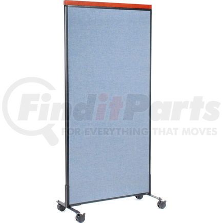 695792MBL by GLOBAL INDUSTRIAL - Interion&#174; Deluxe Mobile Office Partition Panel, 36-1/4"W x 96"H, Blue