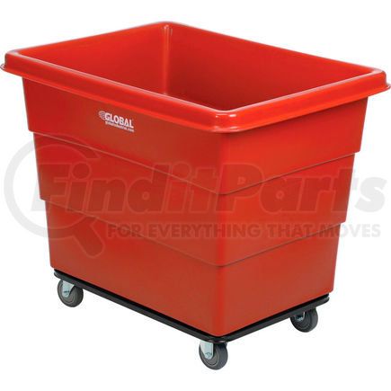 800314RD by GLOBAL INDUSTRIAL - Global Industrial&#8482; Plastic Bulk Box Truck, 12 Bushel, Steel Chassis Base Red