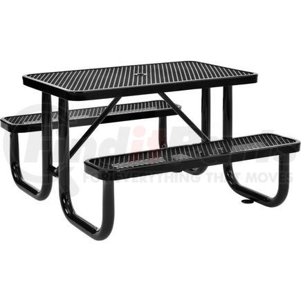 695485BK by GLOBAL INDUSTRIAL - Global Industrial&#153; 4 ft. Rectangular Outdoor Steel Picnic Table, Expanded Metal, Black