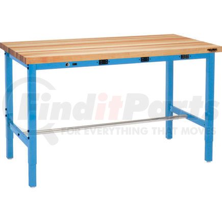 319366BBLA by GLOBAL INDUSTRIAL - Global Industrial&#153; 72 x 30 Adj. Height Workbench - Power Apron, Finished Birch Square Edge Blue