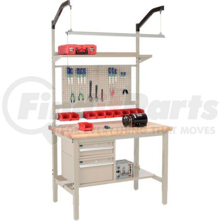 319305TN by GLOBAL INDUSTRIAL - Global Industrial&#153; 48"W x 36"D Production Workbench - Maple Safety Edge Complete Bench - Tan