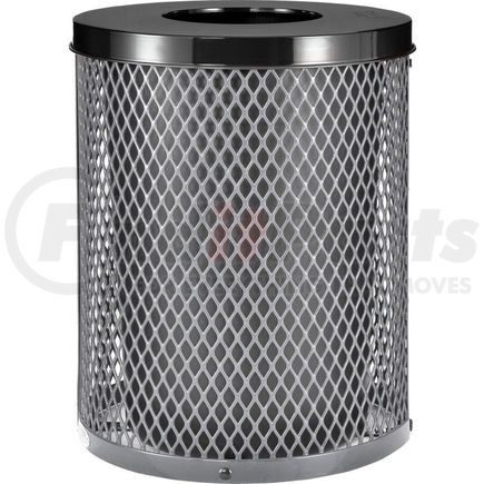 261924GY by GLOBAL INDUSTRIAL - Global Industrial&#153; Outdoor Diamond Steel Trash Can With Flat Lid, 36 Gallon, Gray