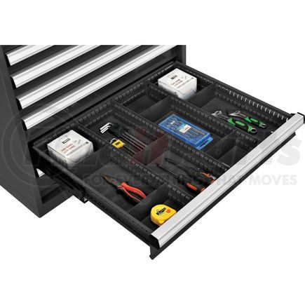 316081 by GLOBAL INDUSTRIAL - Global Industrial&#8482; Divider Kit for 4"H Drawer of Modular Drawer Cabinet 30"Wx27"D, Black
