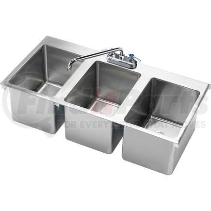 HS-3819 by KROWNE - Krowne&#174; HS-3819 Three Compartment Drop-In Hand Sink 36" x 18"